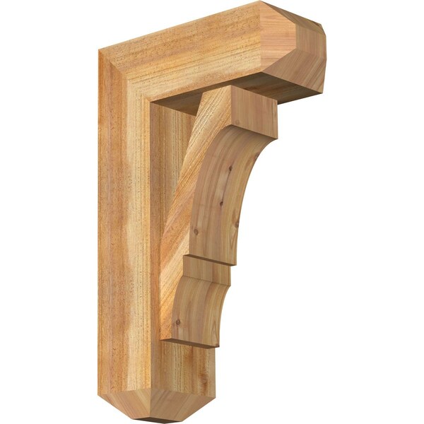 Ekena Millwork Balboa Craftsman Rough Sawn Bracket w/ Offset Brace, Western Red Cedar, 8"W x 20"D x 32"H BKT0806X20X32BOA04RWR - main
